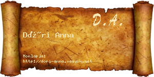 Dóri Anna névjegykártya